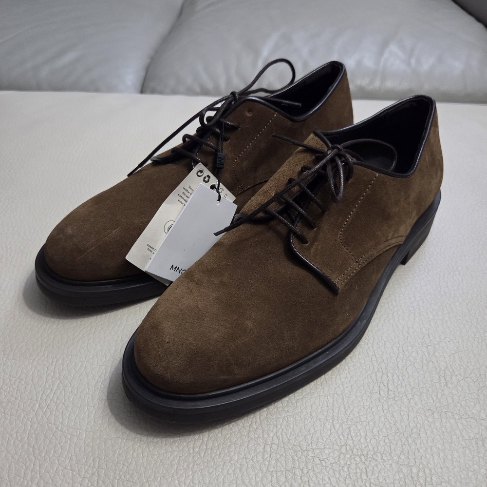 NWT - Mango Men's Suede Blucher Shoes - Made In Portugal - EU 42/US 9